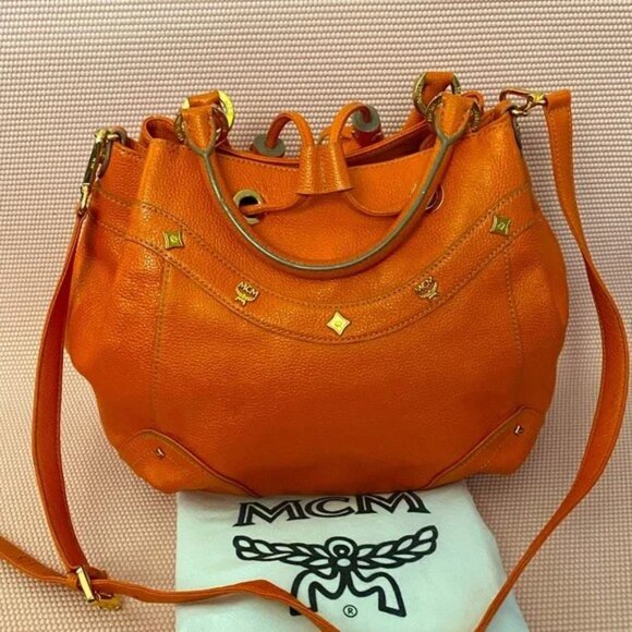 MCM Two Way Pebbled Leather Satchel - Picture 3 of 11